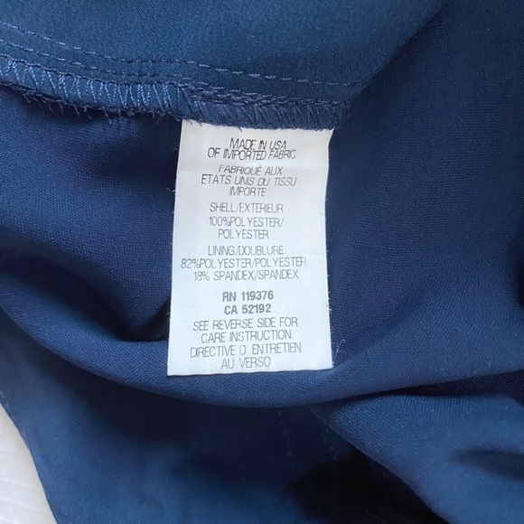 HELMUT LANG WOMEN'S NAVY HIGH RISE RELAXED ELASTIC CUFFS CROPPED DRESS PANTS - Picture 8 of 9